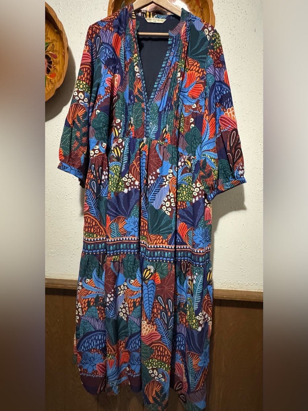 Wayward Fancies eshakti Multicolor Botanical Print Maxi Dress - Size 3X?